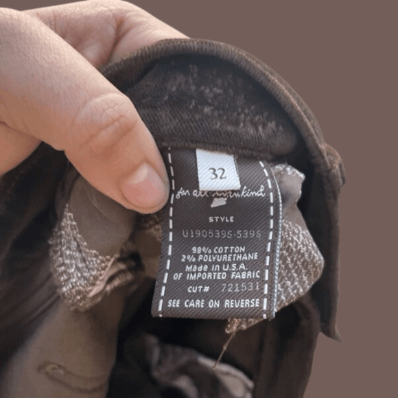 7 For All Mankind Sueded Pants | Brown Straight Leg | Size 32 | Vintage - Picture 4 of 4